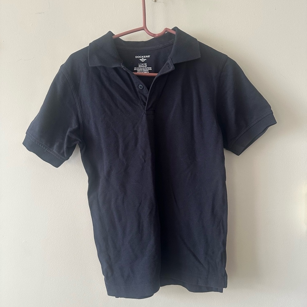 Boys Dockers navy blue polo shirt yl 14/16